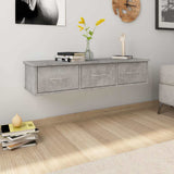 Vidaxl wandschap met lades 88x26x18,5 cm bewerkt hout betongrijs