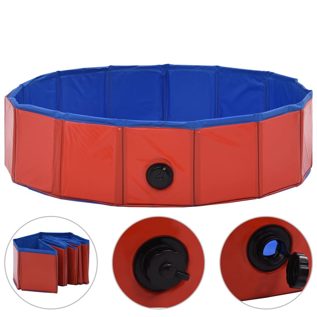 Vidaxl chien piscine pliable 80x20 cm en PVC rouge