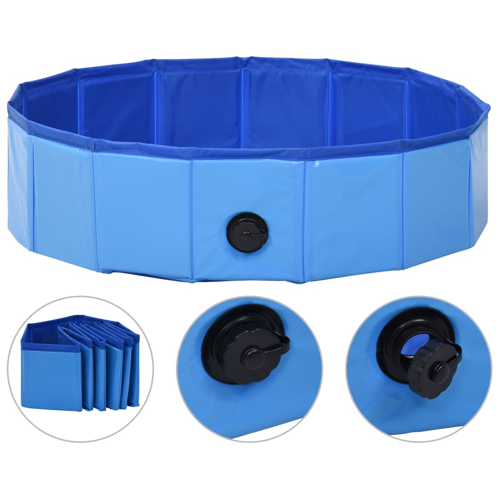 Vidaxl Dog Natwmwing Pool Plegable 80x20 cm PVC Azul