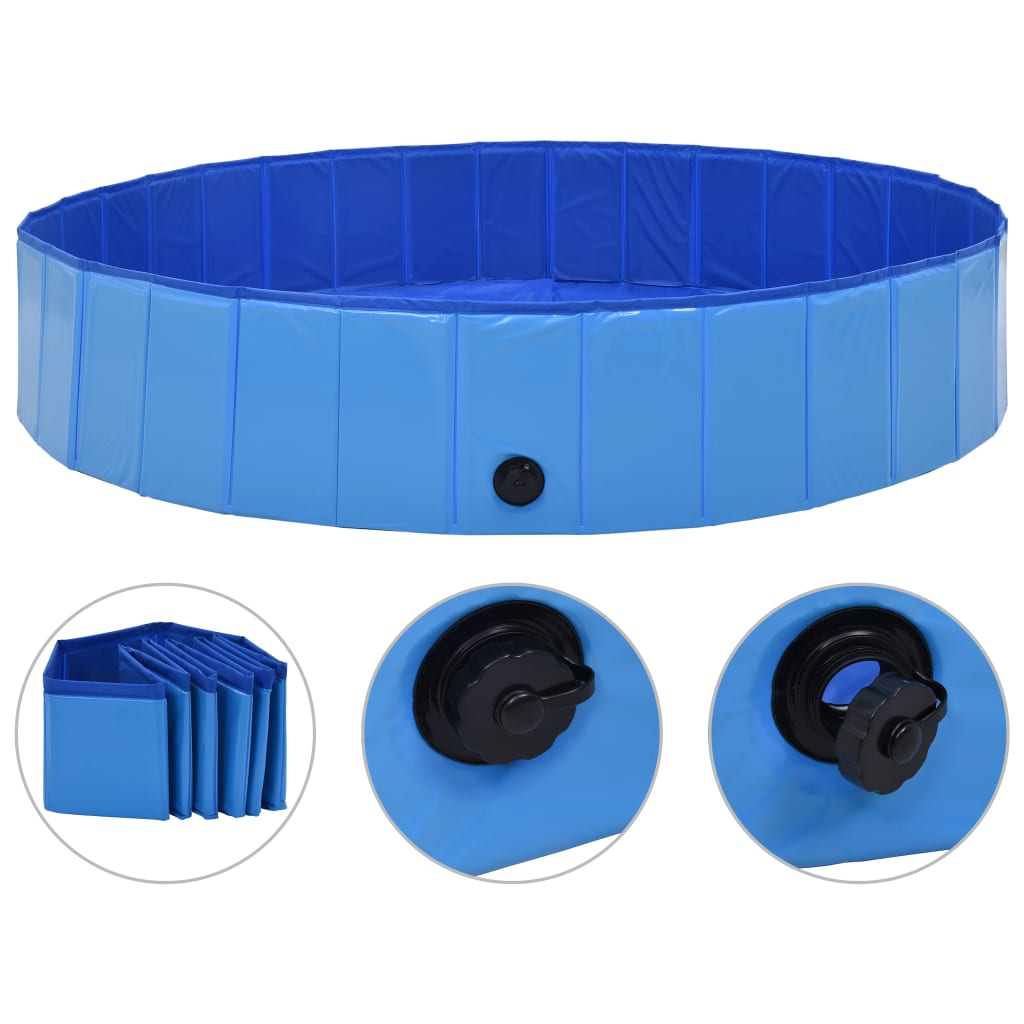 Vidaxl Dog swimming pool Collapsible 160x30 cm PVC Blue