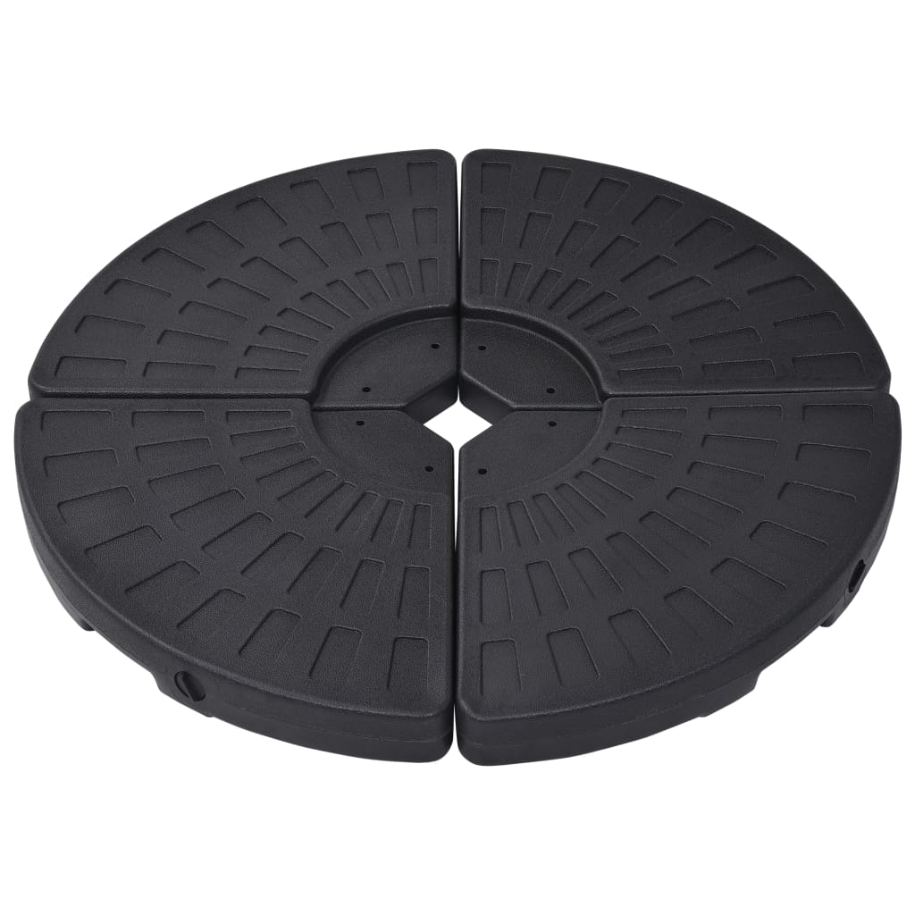 Vidaxl Parasol Feeten Fan -en forma 4 de negro