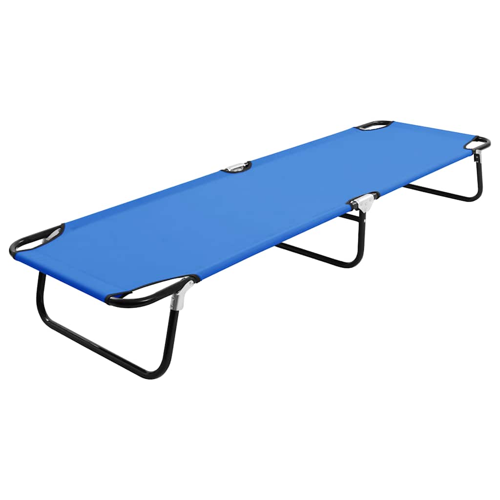 Vidaxl ligbed inklapbaar staal blauw
