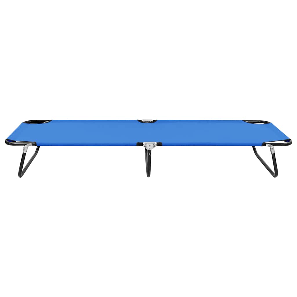 Vidaxl ligbed inklapbaar staal blauw
