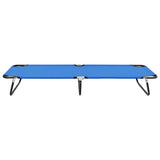 Vidaxl ligbed inklapbaar staal blauw
