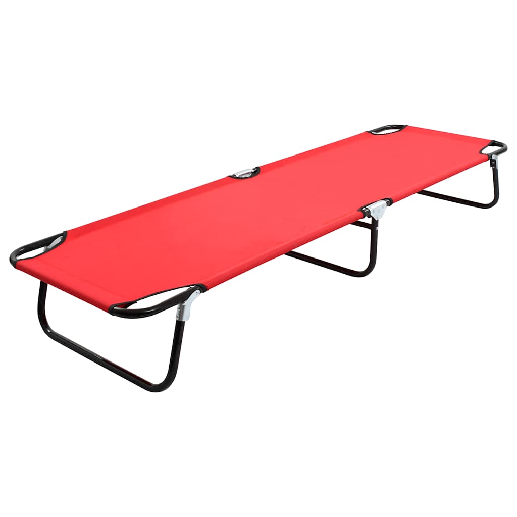 Vidaxl ligbed inklapbaar staal rood