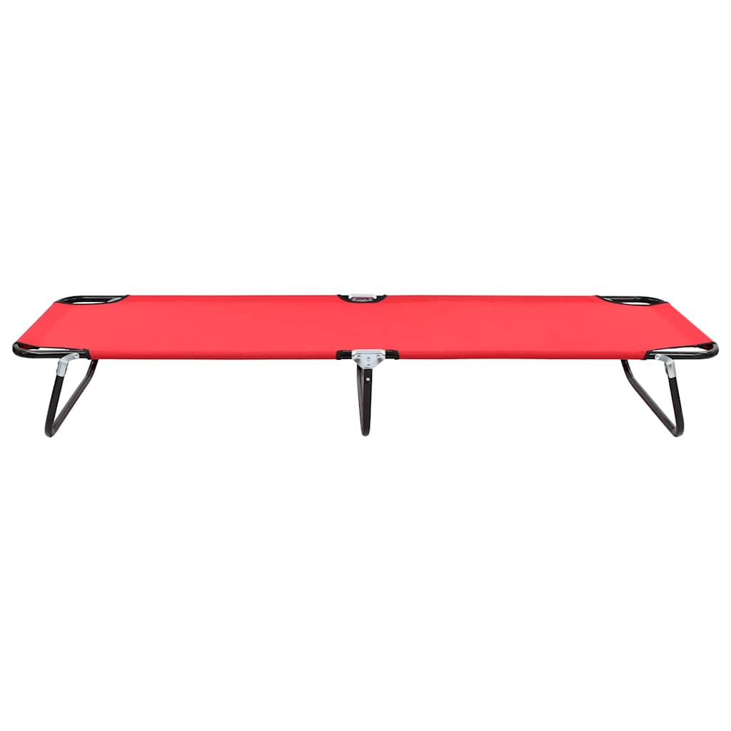 Vidaxl ligbed inklapbaar staal rood