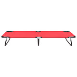 Vidaxl ligbed inklapbaar staal rood