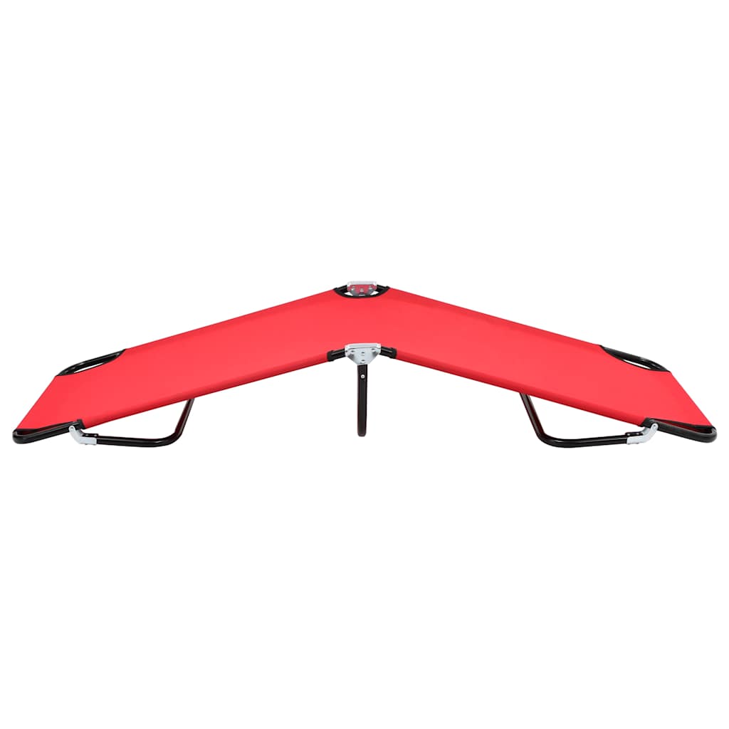 Vidaxl ligbed inklapbaar staal rood