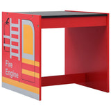 Vidaxl 3-delige kinderstoelen- en tafelset brandweerwagenontwerp hout