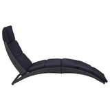 Vidaxl ligbed met kussen poly rattan zwart