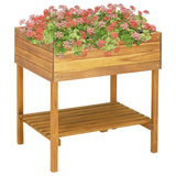 Vidaxl Planter recaudó 78.5x58.5x78.5 cm de madera de acacia sólida