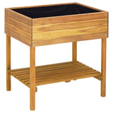 Vidaxl Planter recaudó 78.5x58.5x78.5 cm de madera de acacia sólida