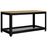 Vidaxl salontafel 90x45x45 cm mdf en ijzer lichtbruin en zwart