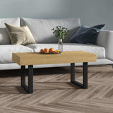 Vidaxl salontafel 90x45x40 cm mdf en ijzer lichtbruin en zwart