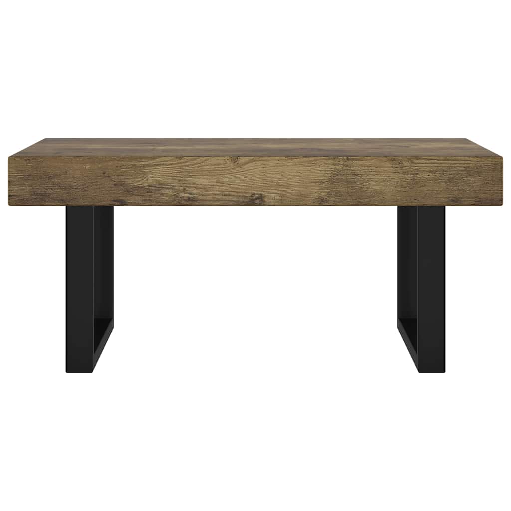 Vidaxl salontafel 90x45x40 cm mdf en ijzer donkerbruin en zwart