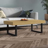 Vidaxl salontafel 120x60x40 cm mdf en ijzer lichtbruin en zwart