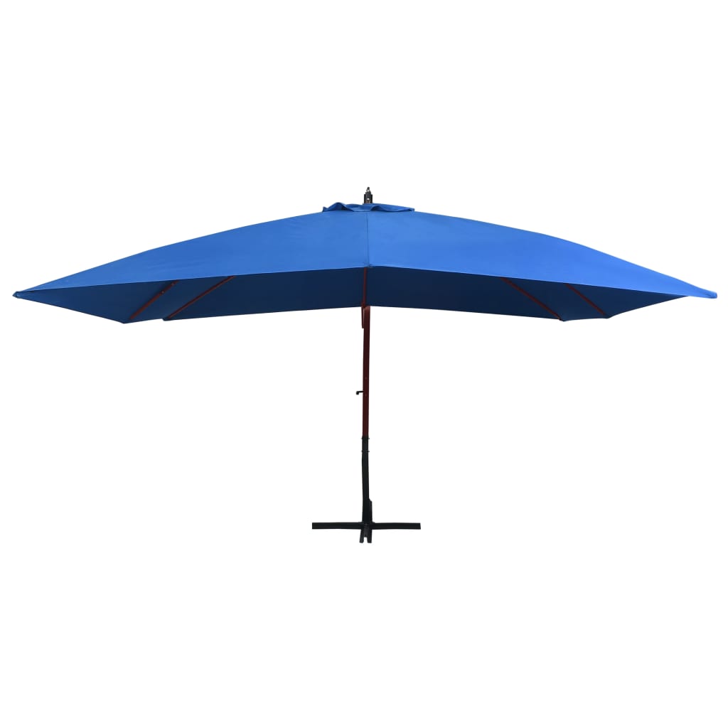 Vidaxl Floating parasol with wooden pole 400x300 cm blue