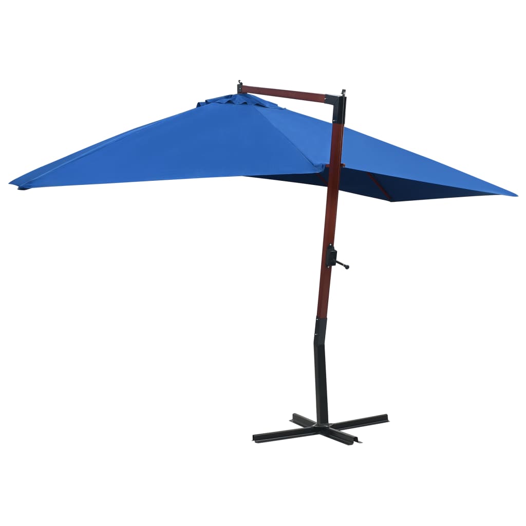 Vidaxl flytende parasol med trepol 400x300 cm blå