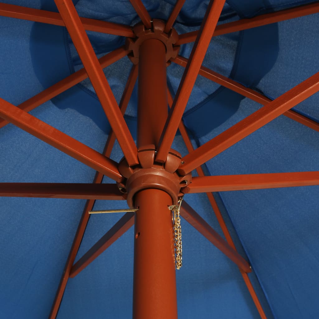 Vidaxl -Parasol mit Holzstangen 300x258 cm Blau