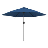 Parasol Vidaxl con polo de metal 300 cm azul