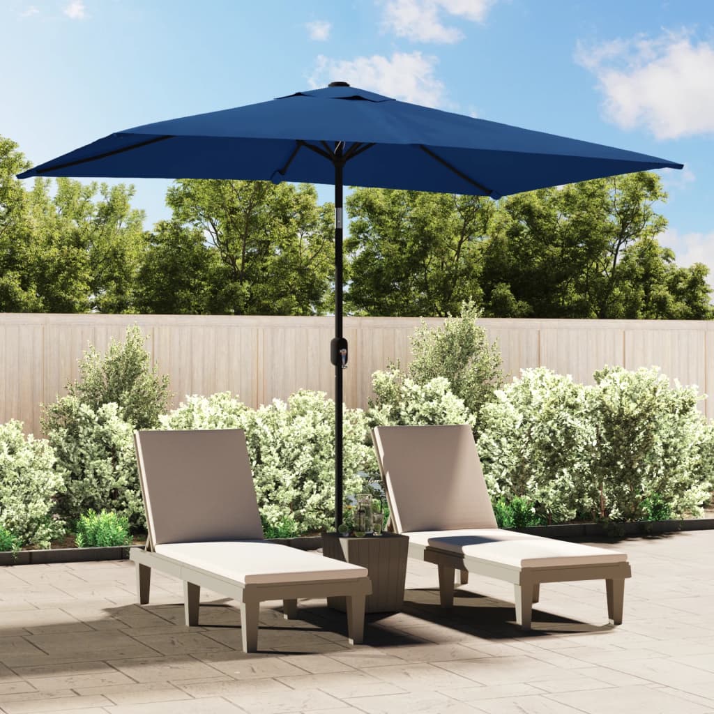 Vidaxl -Parasol mit Metallstangen 300 x 200 cm Azure Blau