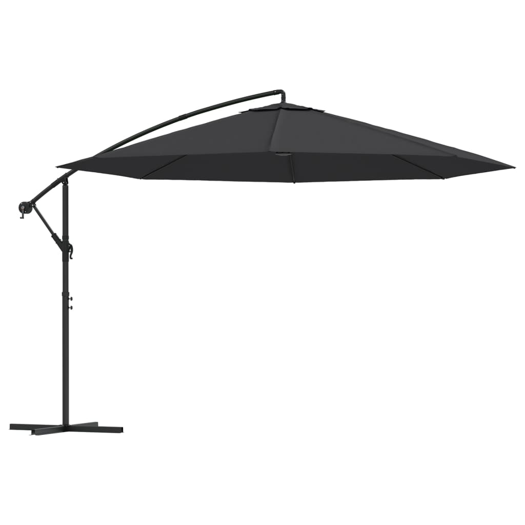 Vidaxl Parasol flottant avec poteau en aluminium 350 cm noir