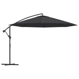 Vidaxl pływający parasol z aluminiowym biegunem 350 cm czarnym