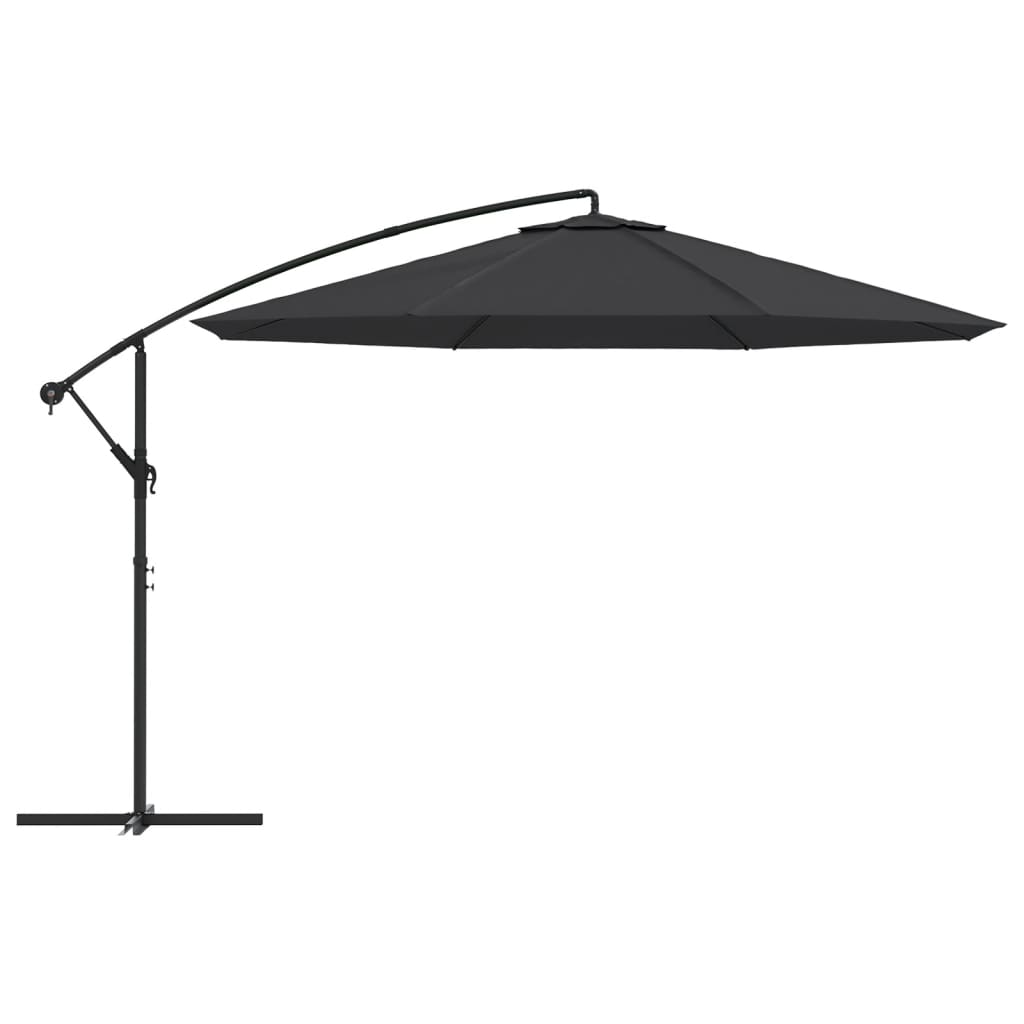 Vidaxl pływający parasol z aluminiowym biegunem 350 cm czarnym