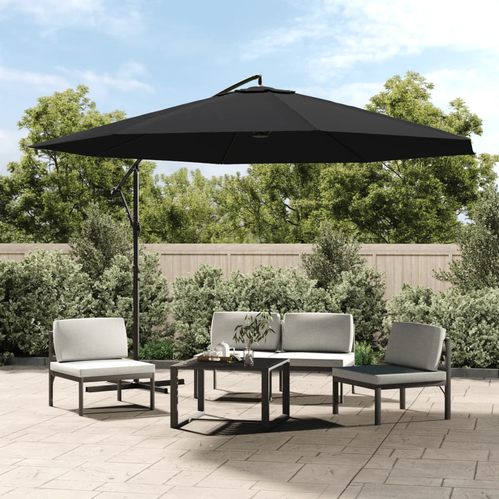 Vidaxl pływający parasol z aluminiowym biegunem 350 cm czarnym