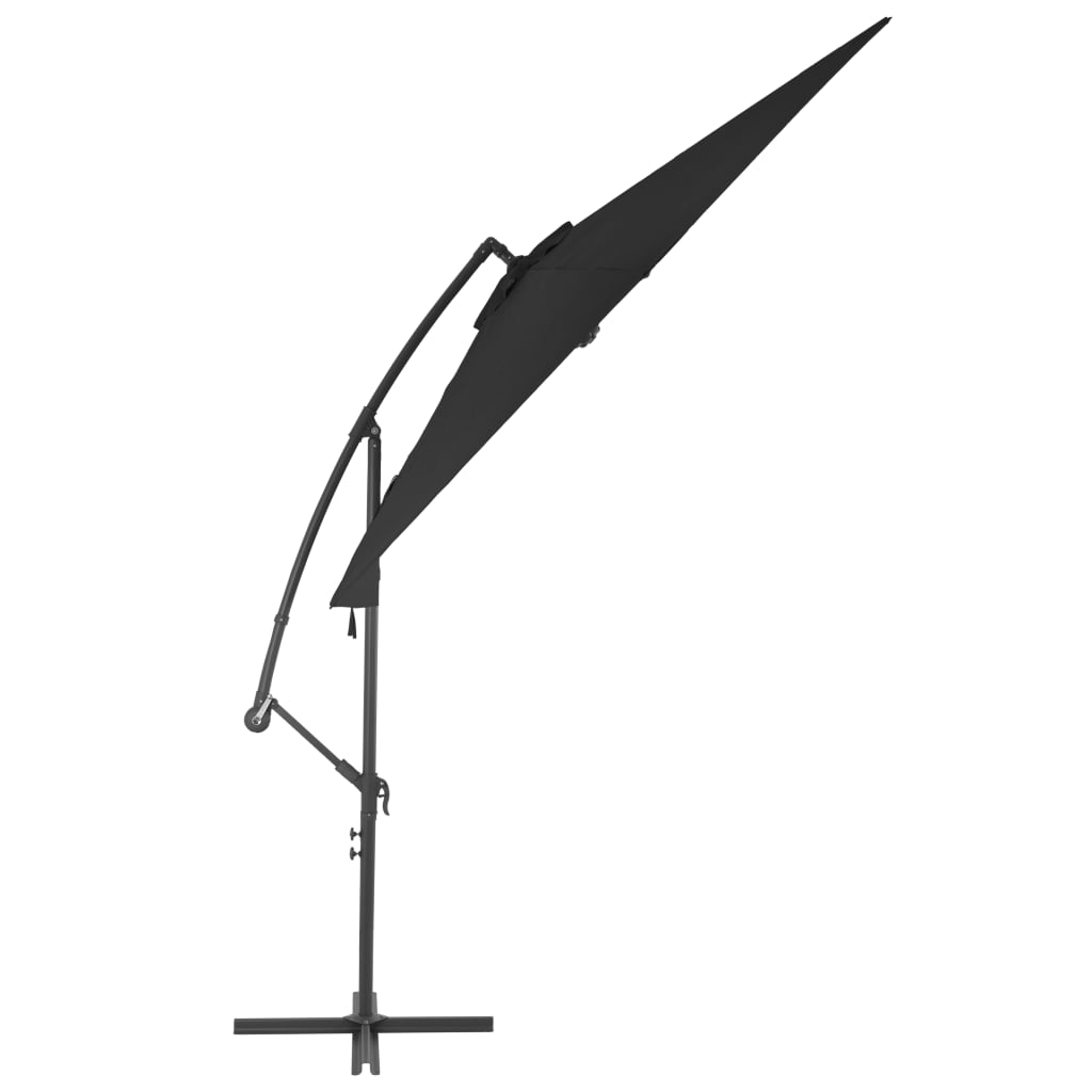 Vidaxl Floating Parasol s hliníkovým pólem 300 cm černá