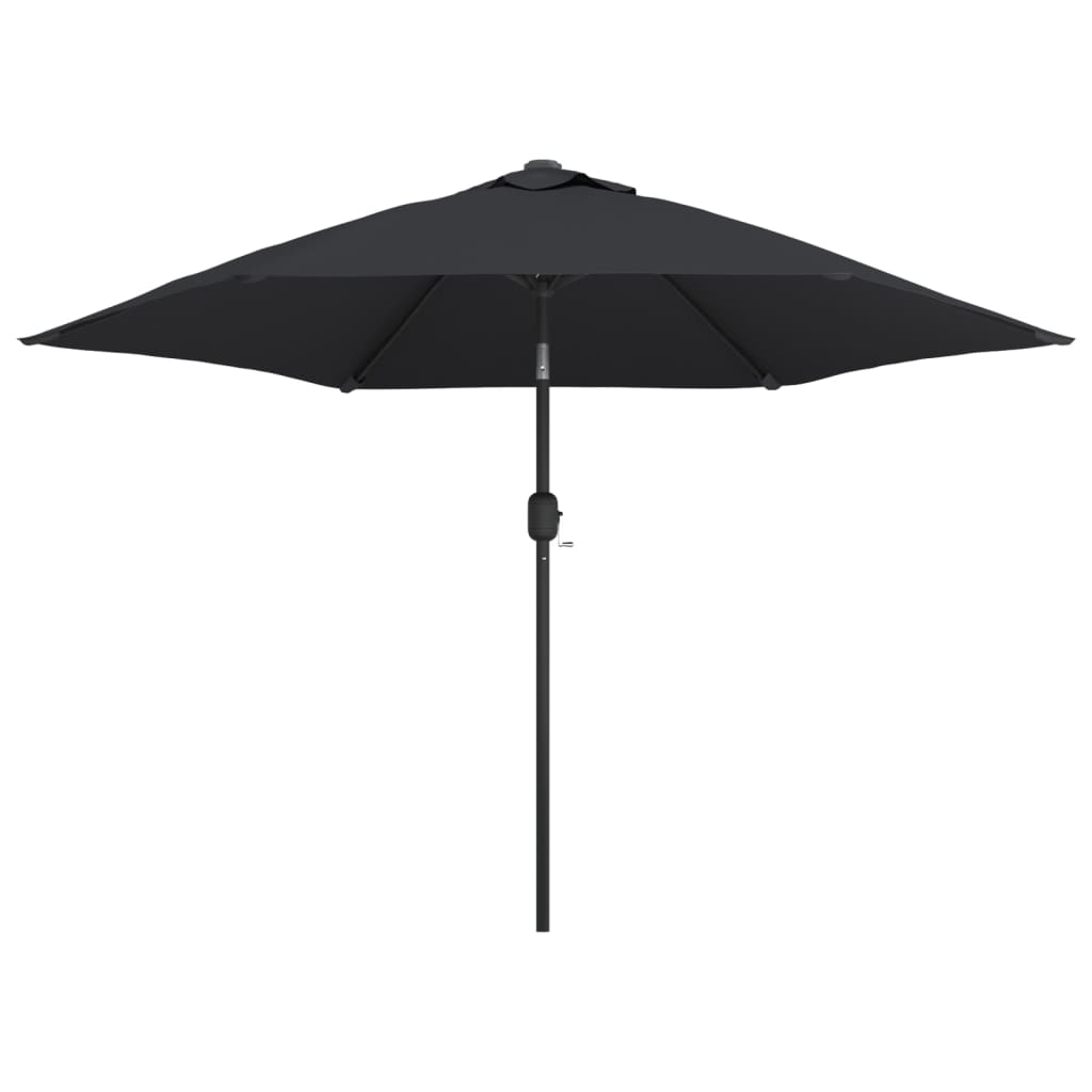 Vidaxl -Parasol mit LED -Beleuchtung und Stahlpol 300 cm schwarz