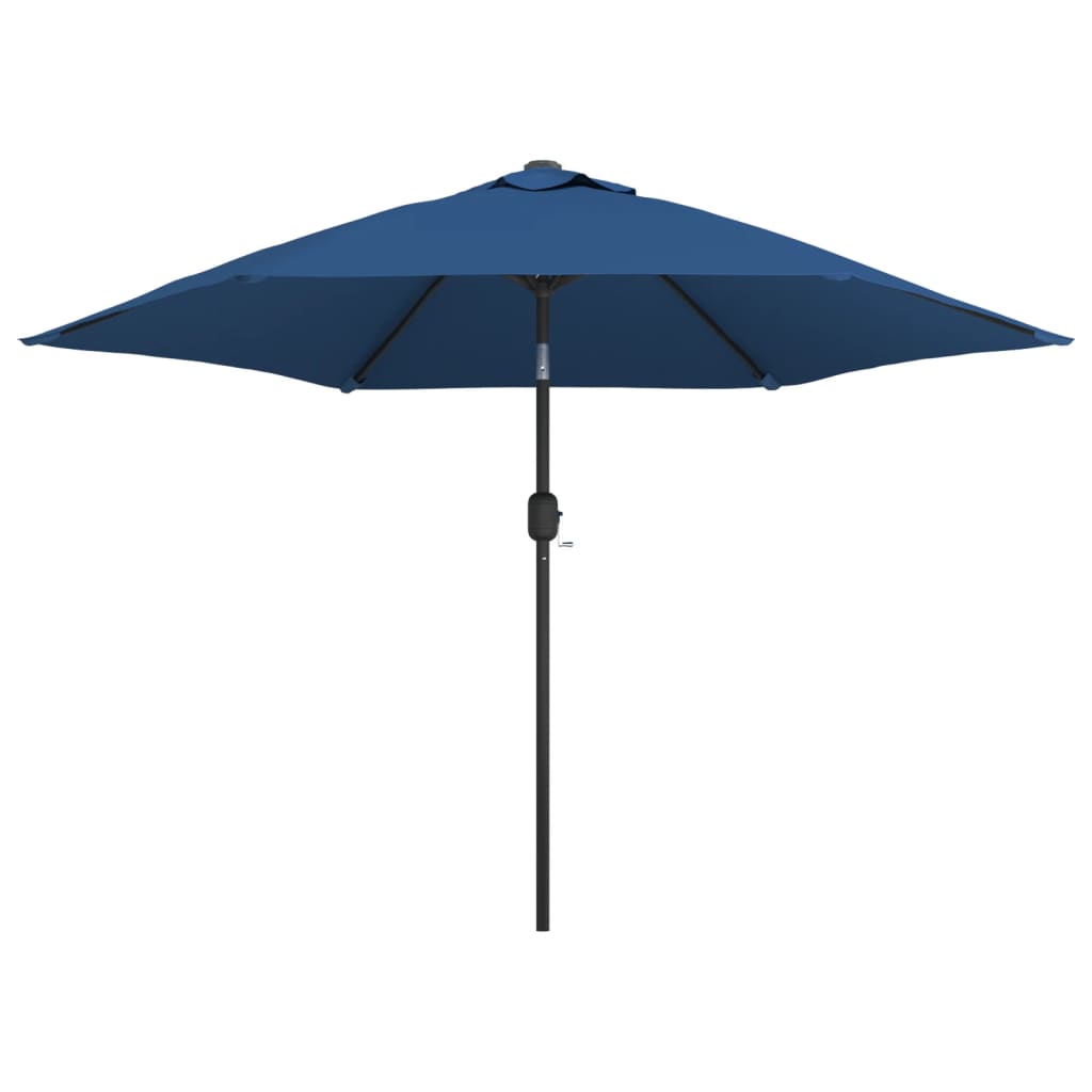 Vidaxl -Parasol mit LED -Beleuchtung und Stahlpol 300 cm Azure Blau