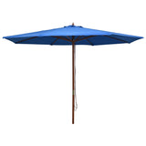 Vidaxl Parasol z leseno palico 350 cm modre