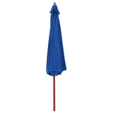 Vidaxl -Parasol mit Holzstange 350 cm blau