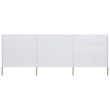 VidaXL Windshield 3 panels 400x80 cm Fabric sand white