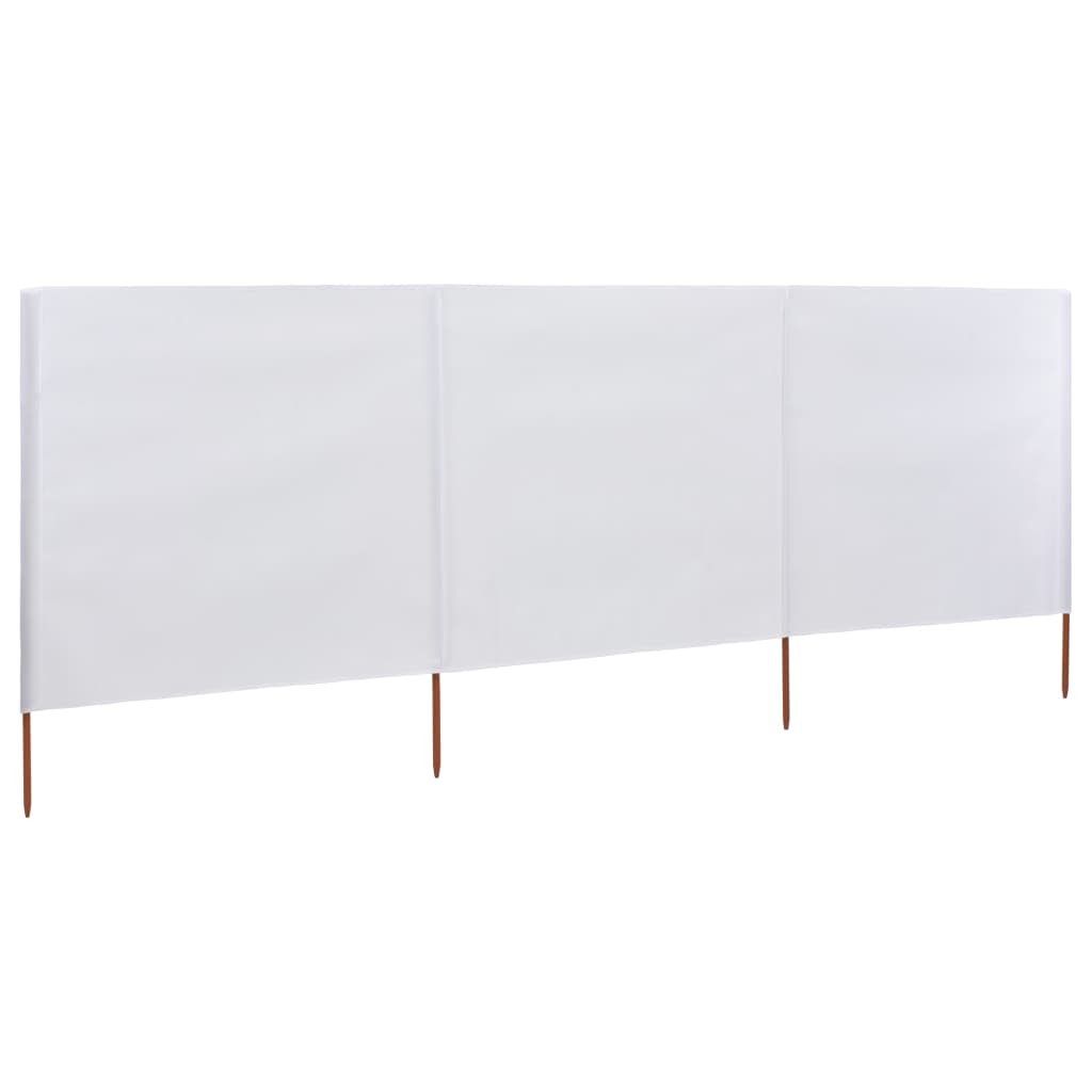 VidaXL Windshield 3 panels 400x80 cm Fabric sand white