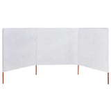 Vidaxl windscherm 3-panelen 400x80 cm stof zandwit