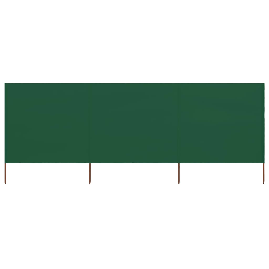 Pare-brise Vidaxl 3 panneaux 400x80 cm Tissu vert