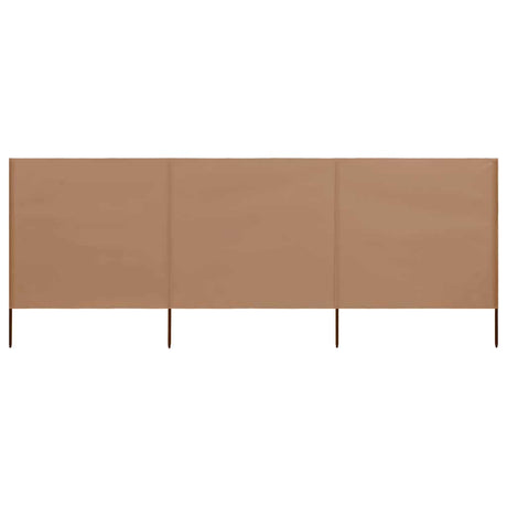 Vidaxl windscherm 3-panelen 400x80 cm stof taupe