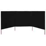 Pare-brise vidaxl 3 panneaux 400x80 cm tissu noir