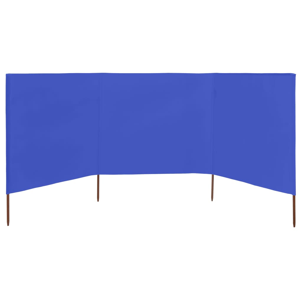 Vidaxl Windschutzscheibe 3 Paneele 400x80 cm Stoff Azure Blau