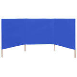 VidaXL Windshield 3 panels 400x80 cm fabric azure blue