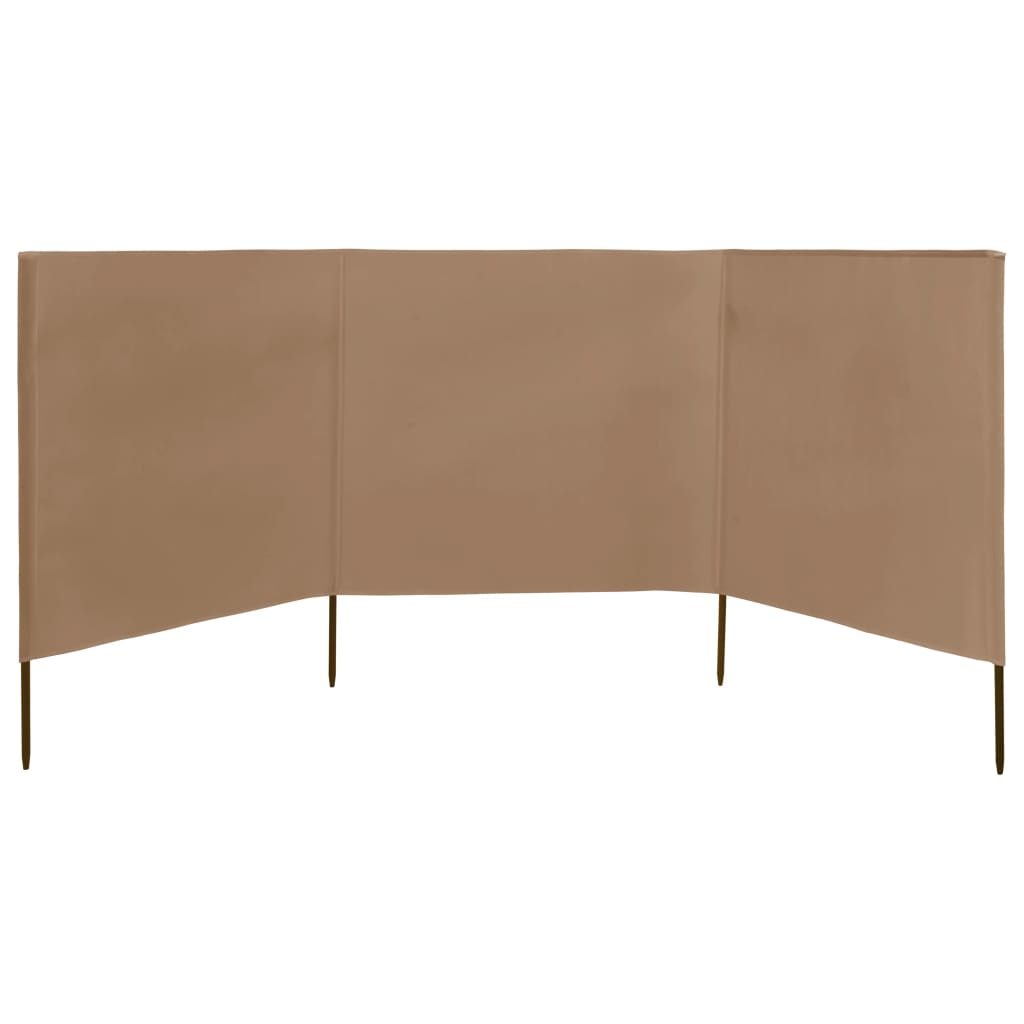 Pare-brise Vidaxl 3 panneaux 400x160 cm tissu taupe