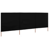 Vidaxl windscherm 3-panelen 400x160 cm stof zwart