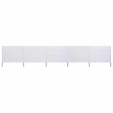 Vidaxl windscherm 5-panelen 600x80 cm stof zandwit