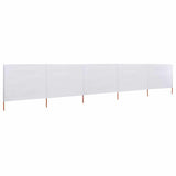 Vidaxl windscherm 5-panelen 600x80 cm stof zandwit