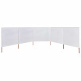 Vidaxl windscherm 5-panelen 600x80 cm stof zandwit