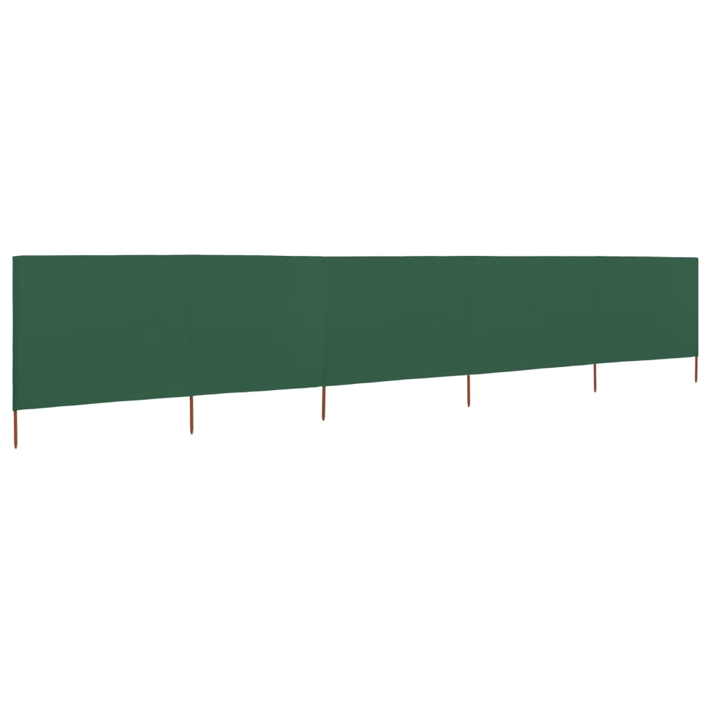 Pare-brise Vidaxl 5 panneaux 600x80 cm tissu vert