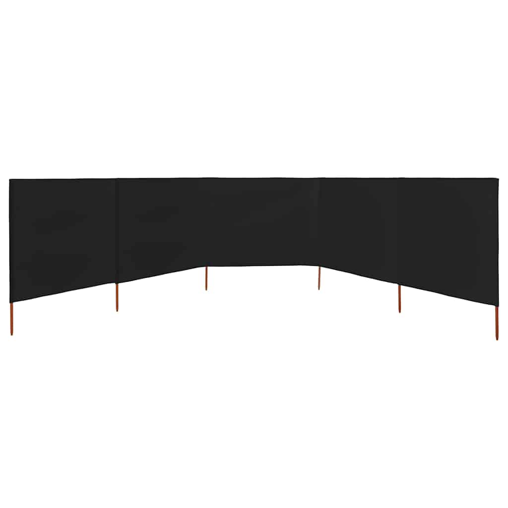 Vidaxl windscherm 5-panelen 600x120 cm stof zwart