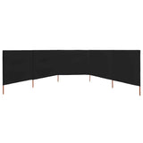 Vidaxl windscherm 5-panelen 600x120 cm stof zwart